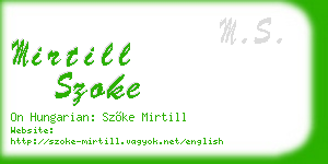 mirtill szoke business card